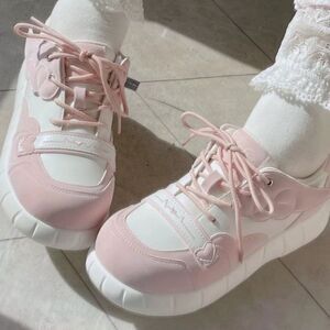 Angel Wings Lace up Pink Adult Women's 6 Sneakers Shoes Harajuku Kawaii Lolita